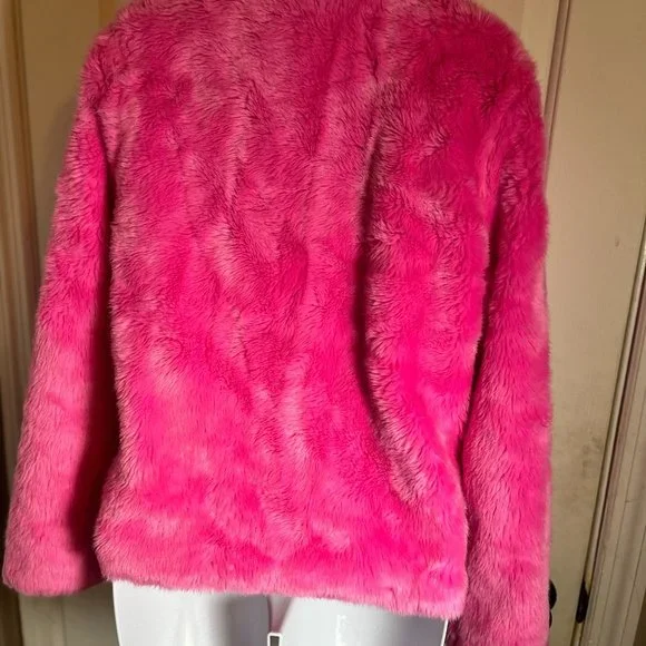 NWT Gorgeous Juicy Couture Faux Fur Hot Pink Coat XS - Picture 6 of 12